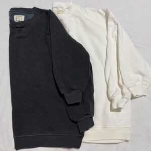 NWOT Pair of Billabong Crewneck Sweatshirts- Black and White Size Medium